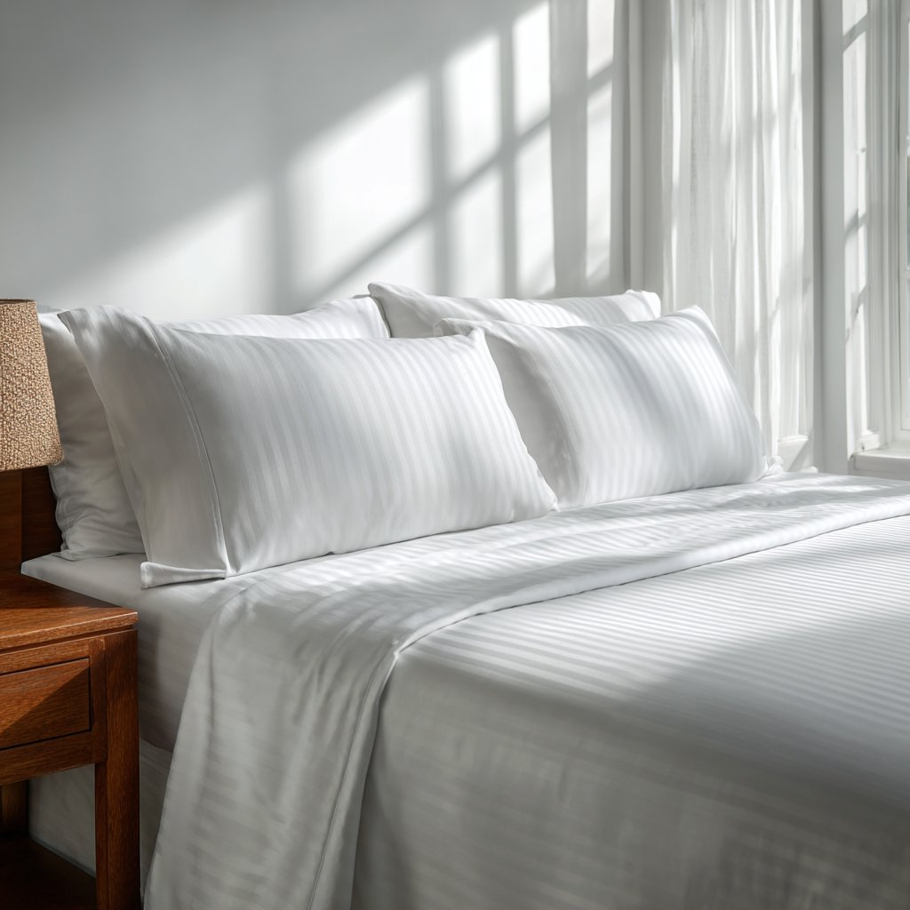 Flat Sheet — Satin Stripe, King