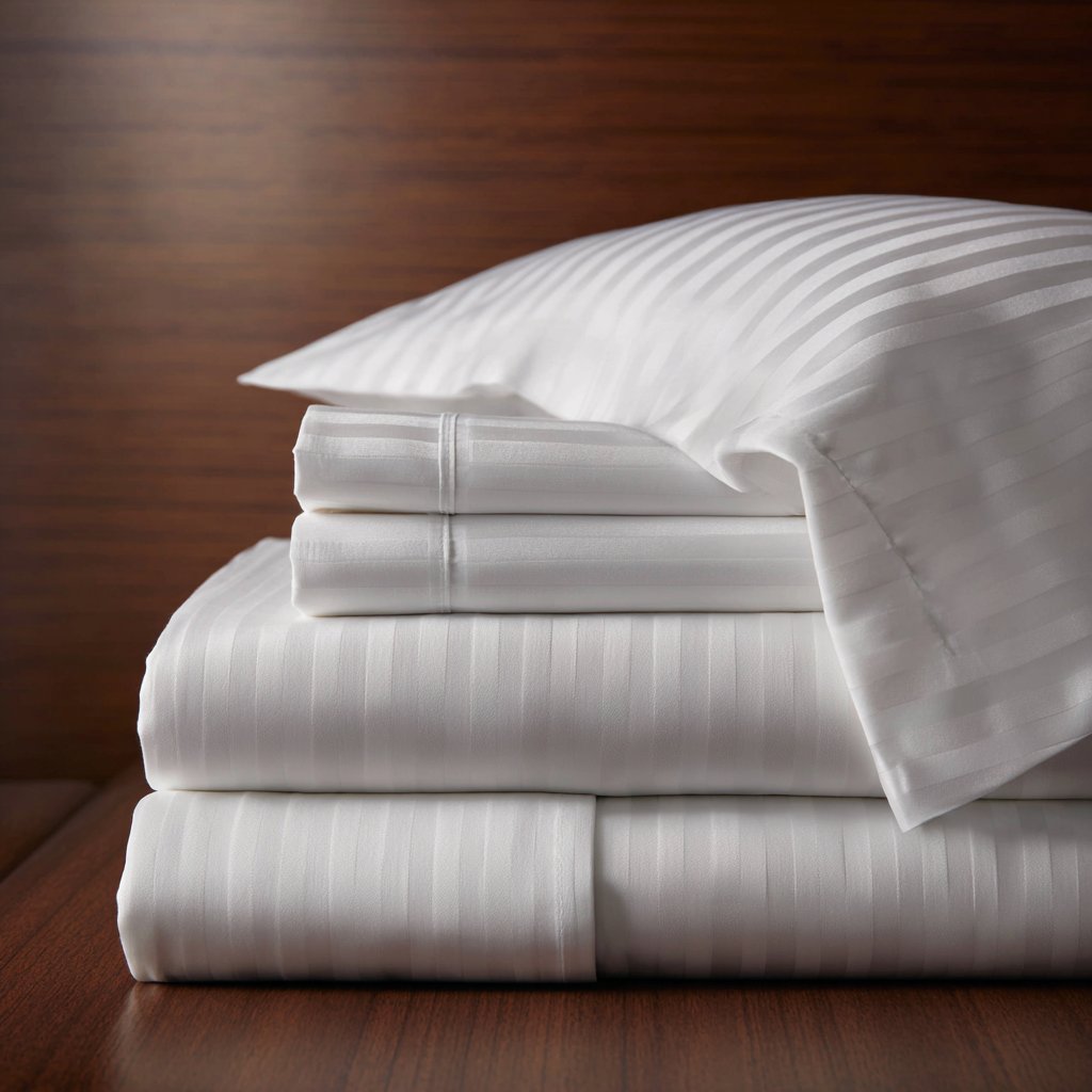 Haven Satin Stripe Flat Sheet King